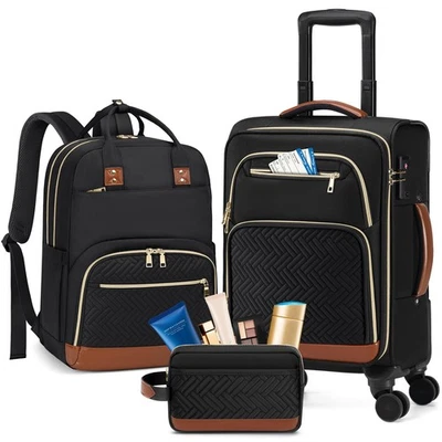 Softside Luggage Set with Weekender Bag TSA Approved for Travel - Image 1 of 4