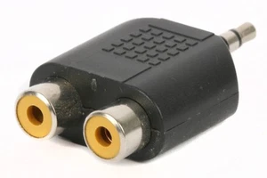 Quality Audio Adapter 1/8 Inch 3.5 mm Male Stereo Plug to Dual RCA Jack Splitter - Picture 1 of 4
