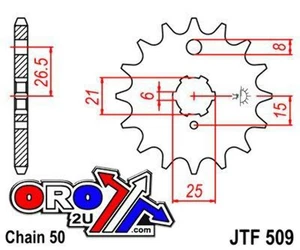 JT Kettenrad vorne JTF509.15 JT - Bild 1 von 3