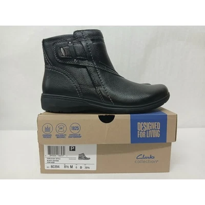 Clarks Carleigh Style Black Leather Ankle Boots 26180394 Women's Size 8.5M - Image 1 of 4