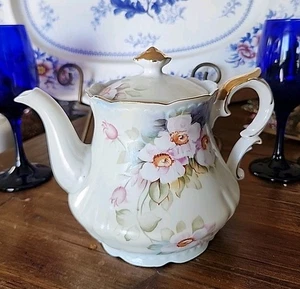 Vintage Lefton China Hand Painted Teapot " Magnolia " Japan - Picture 1 of 13