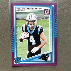 Tetairoa McMillan Purple Press Proof Rated Rookie 2025 Panini Donruss Carolina - Picture 1 of 2