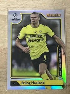 ERLING HAALAND #150 - 2021-22 Topps Merlin UEFA Soccer - RIFRATTORE Dortmund - Foto 1 di 3