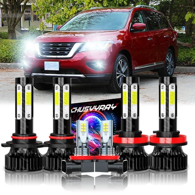 6x Combo Faro LED Alto/Bajo + Bombillas Antiniebla Para Nissan Pathfinder 2013-2018 Foto 1 de 4