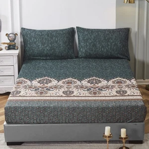 Tache Royal Rustic Paisley Mandala Lattice Floral Elegant Deep Navy Teal Fitt... - Picture 1 of 9
