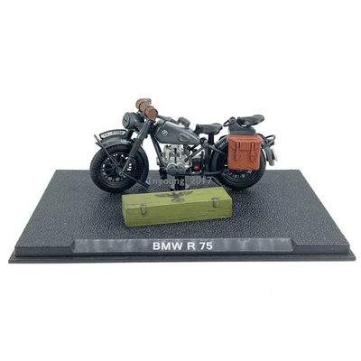1:24 BMW R 75 1939-1945 Motorrad Modell Die Cast Spielzeug Sammlung Schwarz - Bild 1 von 4