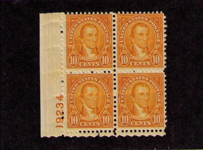 US USA Sc# 642 MNH FVF PLATE # BLOCK James Monroe 5th President - Image 1 of 1