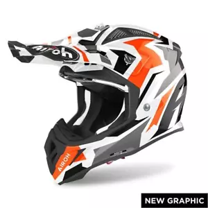 AIROH AVIATOR ACE SWOOP CASCO FUORISTRADA OFF ROAD ARANCIONE BIANCO CROSS ENDURO - Imagen 1 de 7