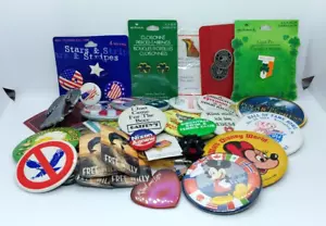 Vintage Lot Pins Pinback Buttons Nixon Sports Travel Ireland USA Disney Souvenir - Picture 1 of 5