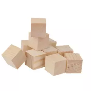 1 Inch Wooden Cubes, 10Pcs Unfinished Wooden Blocks, Math - Picture 1 of 6