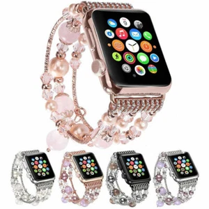 Bling Agate Bracelet Strap iWatch Band For Apple Watch Series 10 9 8 7 6 5 432SE - Picture 1 of 13