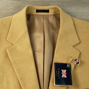 Blazer T Harris London pelo camel para hombre talla 44L bronceado dos botones ventilación única - Imagen 1 de 19