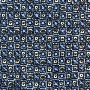 MARKENLOSE 7-FACH MARINEBLAU & WEISS SEIDE GEOWEAVE SEIDENKRAWATTE HERGESTELLT IN ITALIEN Y8 - Bild 1 von 11
