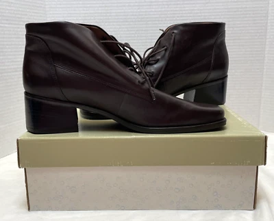 easy spirit Shoes Womens 10 M Bootie Esauto Brown Leather Ankle Boot Lace Up - Image 1 of 4