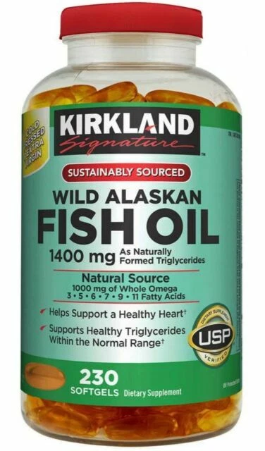 Kirkland Signature Wild Alaskan Fish Oil 1400mg Dietary Supplement - 230 Softgels