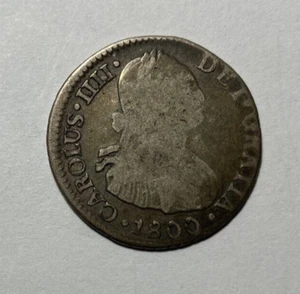 1800 Peru IJ Spanish Colonial Carolus llll 2 Reales Nice Original Problem Free - Bild 1 von 2