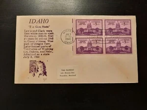1940 FDC Idaho The Gem State Native American Cachet Boise ID Riverdale MD - Picture 1 of 2