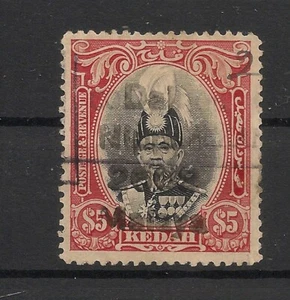 Malaysian States KEDAH 1937 Sultan $5 Fine Used - Bild 1 von 1