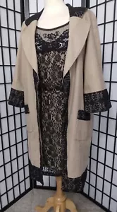 Classiques entier Tan Jacket w Lace & Black Lace Dress Large See Description... - Picture 1 of 12