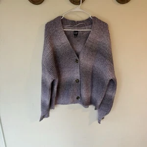 GAP kuschelige Strickjacke Pullover mit Knopfleiste Lila Größe XXL Neu ohne Etikett - Bild 1 von 10