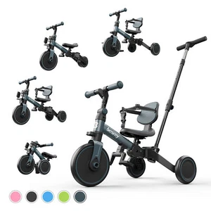 Besrey Toddler Tricycle with Push Handle for Girls/Boys,Kids Trike Bicycles,Gray - Picture 1 of 12