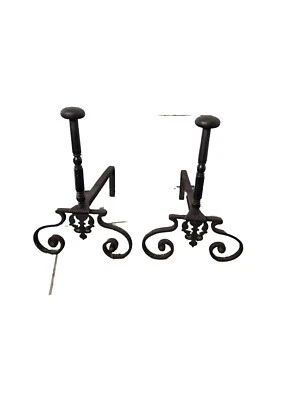 paire de chenets empire en fonte XIXÈME  - Photo 1/4