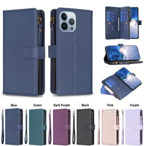 Flip Leather Wallet Fashion Stand Case Cover For iPhone 15 Pro Max 14 13 12 XR 6 - Picture 1 of 56