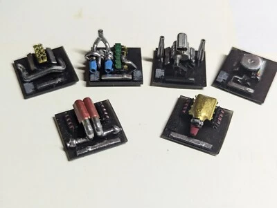 MOTORES IMPRESOS EN 3D personalizados escala 1/64 para carrocería cuadrada M2 LOTE de 6 (pintados) Foto 1 de 4