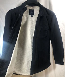 Gap Kids Boy XXL Deep Navy Corduroy Sherpa Lined Shirt Jacket Pockets NEW - Picture 1 of 13