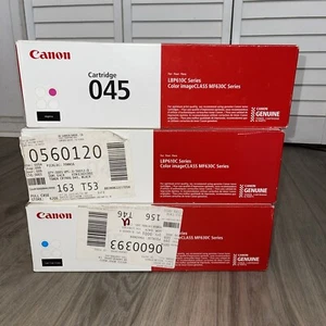 Canon 045 Cyan, Magenta,Black High Yield Toner Cartridges Combo, Pack Of 3. NOS. - Picture 1 of 9