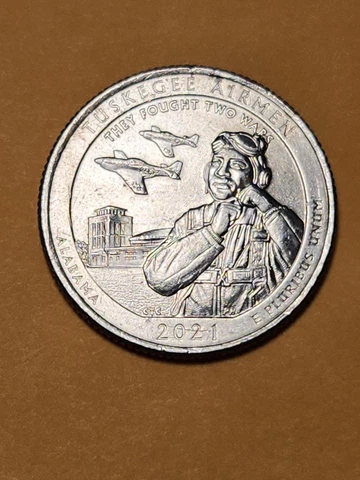 2021 P Tuskegee Airmen quarter error LARGE Goggle Die Chip Cover