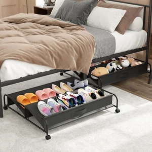 Under Bed Shoe Storage with Wheels Storage Container for Shoes Space Saving USA - Picture 1 of 26
