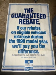 Rare Vintage 1990 6‘5“ Dealership Poster Chrysler Plymouth the guaranteed rebate - Picture 1 of 10