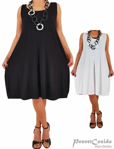 LAGENLOOK Unter-Kleid Nachthemd Long-Shirt 44 46 48 50 52 54 56 58 XL-XXL-XXXL - Bild 1 von 11