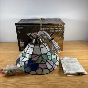Tiffany Style Stained Glass Pin Up Wall Sconces Lamp Fixture By Prestigeline New - Picture 1 of 7