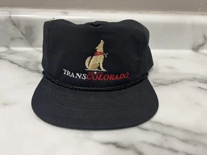 Vintage Trans Colorado Cap Rope Strap Back Coyote Black - Picture 1 of 9