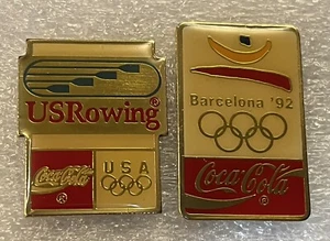 Prendedor Olímpico Coca-Cola Barcelona 1992 Remo y 1992 - Lote de 2 - Imagen 1 de 2