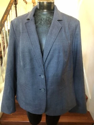 Blazer/Chaqueta Lane Bryant Gris Forrado Botones Delanteros Nuevo con Etiquetas $89 Elastizado a Medida 18 Foto 1 de 4