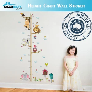 Wall Stickers Removable Elephant Lion Owl Height Kids Nursery Decal Growth Chart - Picture 1 of 10