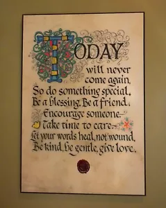 Moderne keltische Plakette: Do Something Special 12 x 18 Book of Kells Schriftzug - Bild 1 von 5