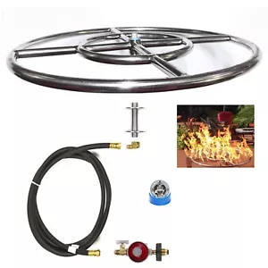 FR18CK: BASIC PROPANE DIY GAS FIRE PIT KIT & 18" LIFETIME WARRANTED 316 BURNER - Picture 1 of 11