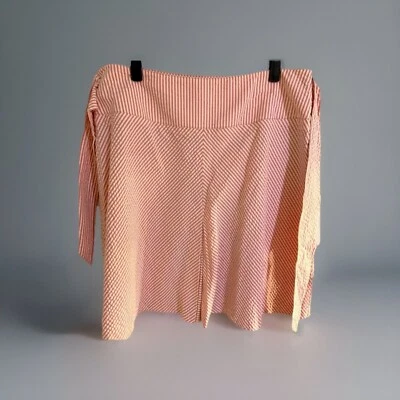 Nine & Company Seersucker Rosa/Blanco Rayas Falda Midi, Cremallera Lateral Talla 14 Foto 1 de 4