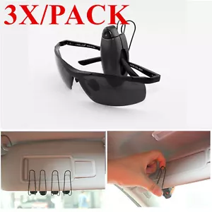 3pc Car Sun Visor Clip Holder For Reading Glasses Sunglasses Eyeglass Universal - Picture 1 of 10