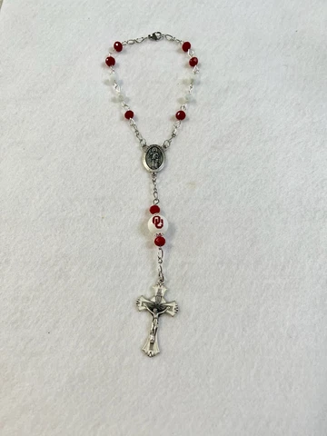 OKLAHOMA SOONERS ROSARY ORNAMENT CAR AUTO REARVIEW MIRROR UNIVERSITY COLLEGE Cover