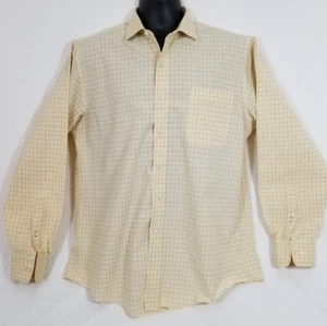 Tommy Hilfiger Men's Yellow Multi Color Button Front Long Sleeve Shirt Sz Large - Picture 1 of 6