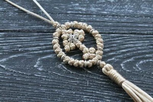 Ciondolo Auto - Regalo Pendente Corda Preghiera Cristiana, Ciondolo Specchio Retrovisore - Foto 1 di 4