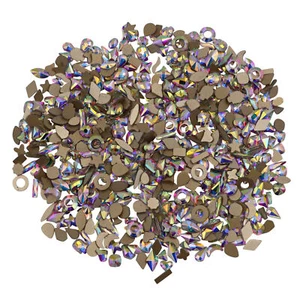 Charms Cristallo Fondo Piatto Nail Art Glitter Strass Vetro Punte Manicure - Foto 1 di 43