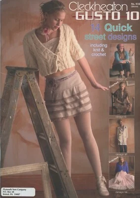 Gusto 10 Cleckheaton #936 Knitting & Crochet Pattern Book - Girls Women + Bunny - Image 1 of 4