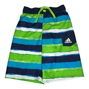 Adidas Boy's Swim Trunks Board Shorts Solar Stripes Small 7/8 NWT - Picture 1 of 8