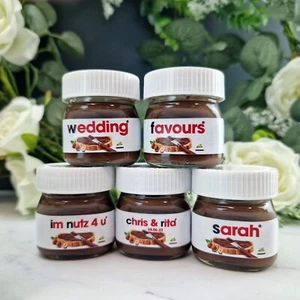Personalised Chocolate Spread Jars 25g Wedding Favour Party Favour Novelty Gift - Picture 1 of 4